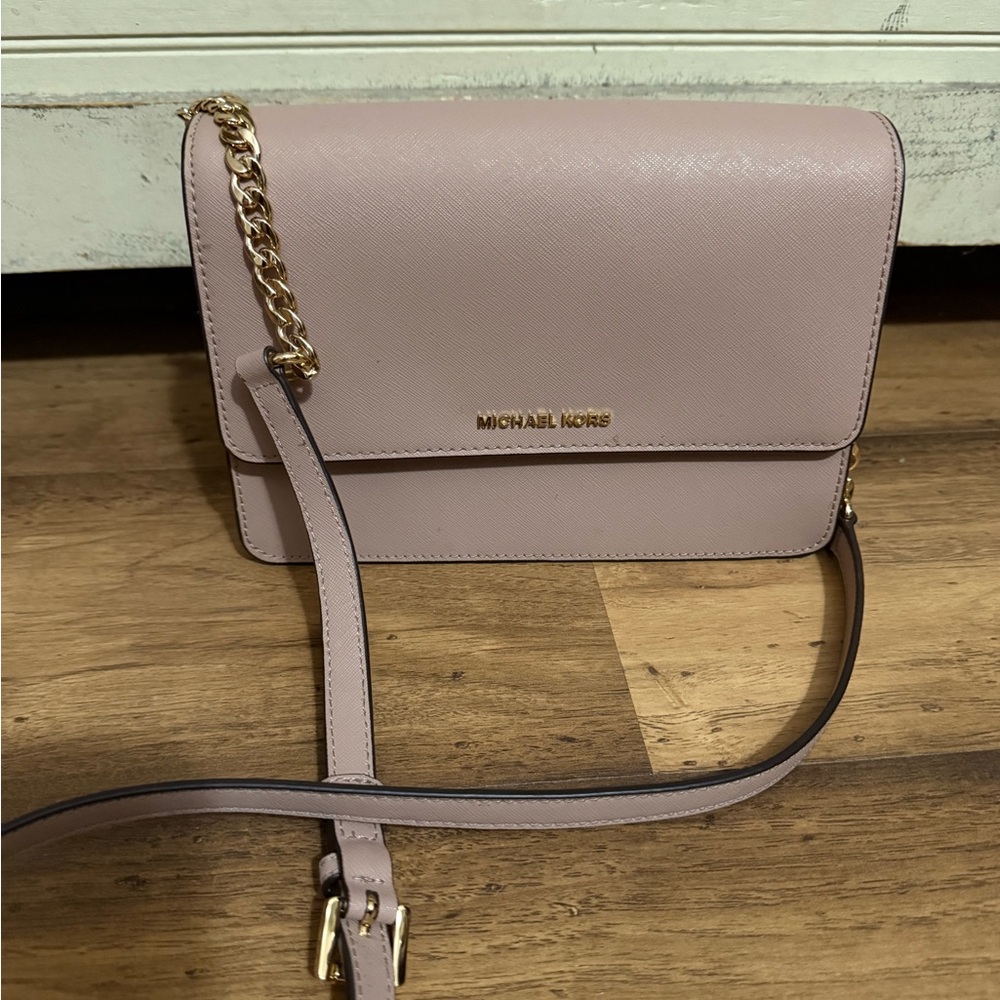 Michael Kors Blush Crossbody Bag with Gold Chain